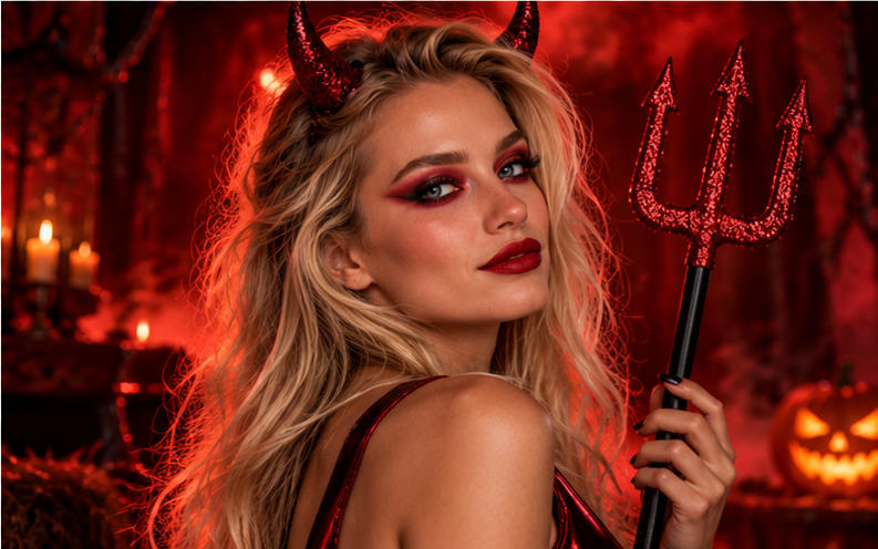 Maquillaje de diabla glam para Halloween