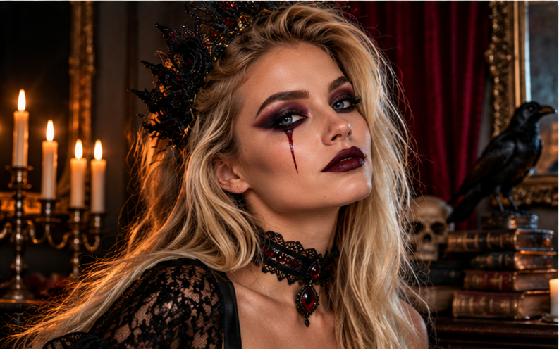 Maquillaje gótico misterioso para Halloween