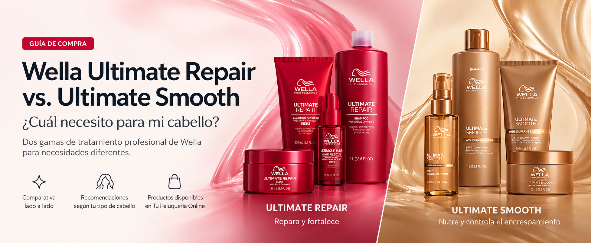Guía Wella Ultimate Repair vs. Ultimate Smooth: reparación frente a suavidad