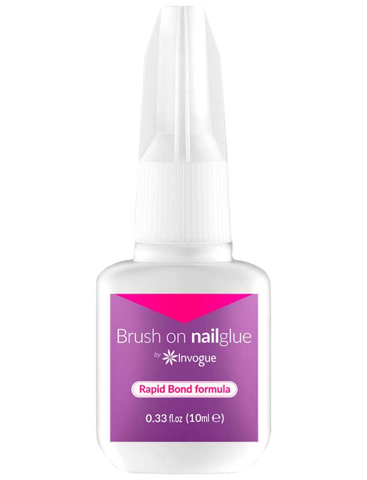 Invogue Brush On Nail Glue Pegamento Secado Rápido 10ml