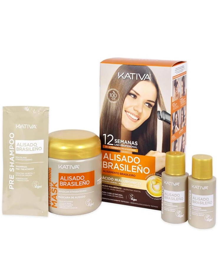 Brazilian Straightening Kit Keratina Kativa Cromantic Shampoo Liso