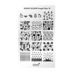 Konad Placa de Diseño Rectangular C18