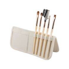 So Eco Kit Brochas Veganas para la Ojos + Neceser | 4 Pinceles y 1 Peine de Cejas y Pestañas