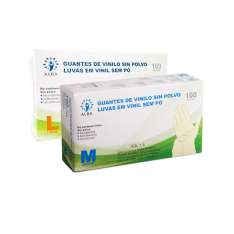 Alba Guantes Blancos de Vinilo sin Polvo talla 100 uds