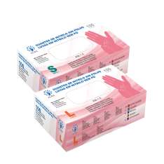 Alba Guantes Desechables de Nitrilo Sin Polvo Rosa 100uds