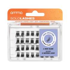 Amma SoloLashes Trio Knotted Pestañas Postizas Individuales de Fibra Sintética Vegana x2 Volumen 32uds