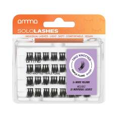 Amma SoloLashes Trio Knotted Pestañas Postizas Individuales de Fibra Sintética Vegana x3 Volumen 32uds