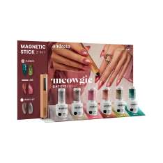 Andreia Gel Polish Esmalte Semipermanente Meowgic Cat Eye Effect Collection Edición Limitada Expositor 6Uds + Imán