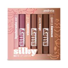 Andreia Kit de Labios 3 Labiales Silky Mate Crayon Cofre de Regalo