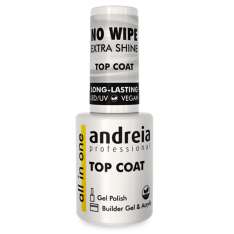 Andreia Professional All In One NO WIPE Top Coat - Capa Superior de Alto Brillo para Uñas NO PEGAJOSA 10,5 ml.