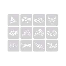 Bifull Hair TatToo Kit de 12 Plantillas para Tatuajes en el Cabello