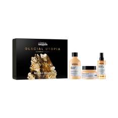 L'Oreal Cofre Glacial Utopía Trio Champú + Mascarilla + Aceite Absolut Repair 10 en 1 Para Cabello Dañado y Seco