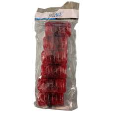 Eurostil Bolsa 6 Rulos Malla Rojo 36mm