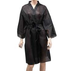 Eurostil Kimono de Polipropileno para un Solo Uso Negro 110x113cm