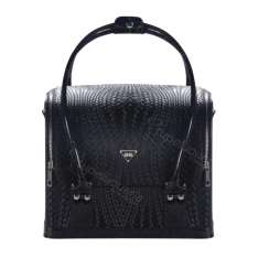 Maleta Piel de Cocodrilo Negra