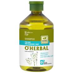 O'Herbal Champú para Cabello Seco y Dañado, con Extracto de Lino 500 ml.