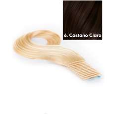 Seiseta Capta Extensión de Cabello de Trama Recta Tejida Lisa 50/55cm 100GR 6. Castaño Claro