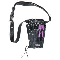 Sibel Estuche BOY5 para Tijeras y Utlensilios de Peluquería Textura Polipiel Croco Negro (NO INCLUYE TIJERAS NI UTENSILIOS)