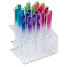 Sibel Expositor con 24 Limas de Cristal para Uñas con Funda 14cm