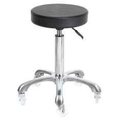Taburete Ivvy de Asiento Redondo y Base de Aluminio para Peluquería | Estética