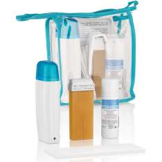 Xanitalia Pro Self Roller Competition Set de Depilación Calentador de Cera + Refill de Cera Depilatoria + Aceite Limpiador + Tiras de textil no tejido